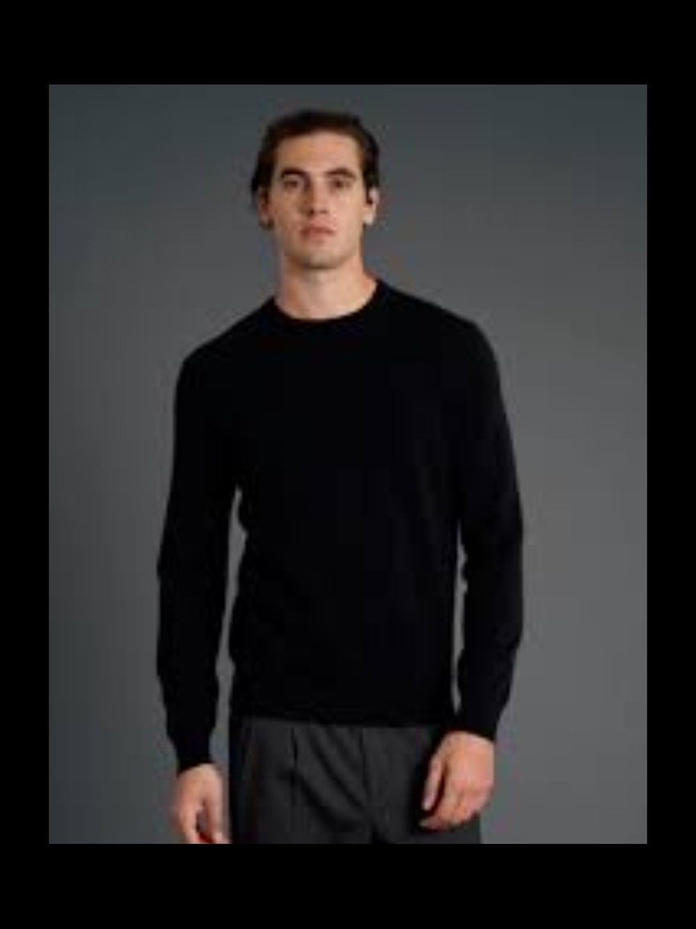 Ermenegildo Zegna Men's Black Crewneck Sweater